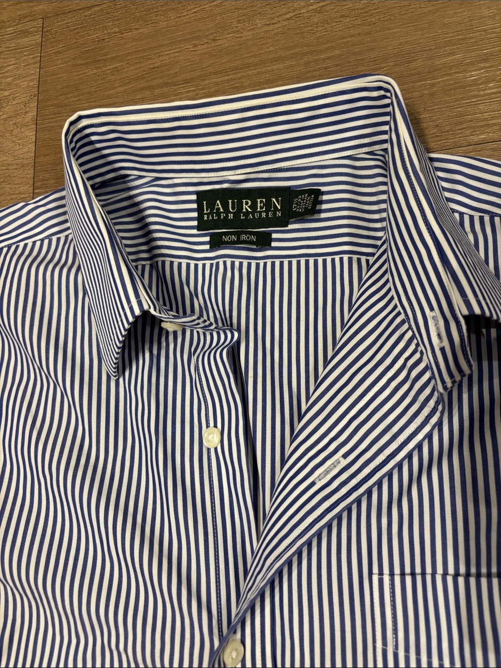 Lauren Ralph Lauren Men's Navy & White Striped Dress Shirt